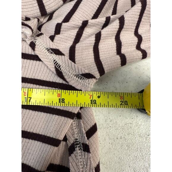 We the Free Size S Striped Tee Peplum Top Oversized Layered Long Sleeve D55 - Picture 6 of 7